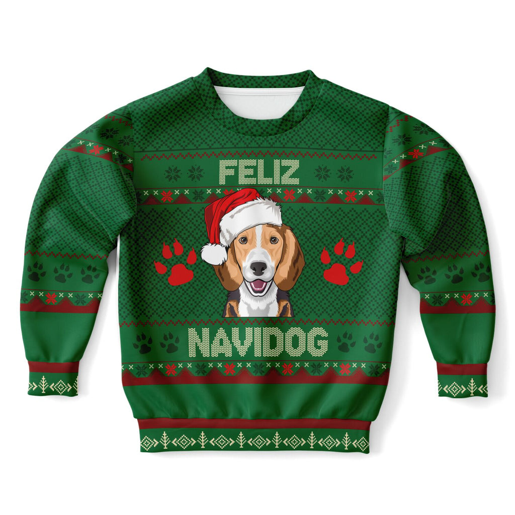 Feliz Navidog - Beagle - Athletic Kids/Youth Sweatshirt
