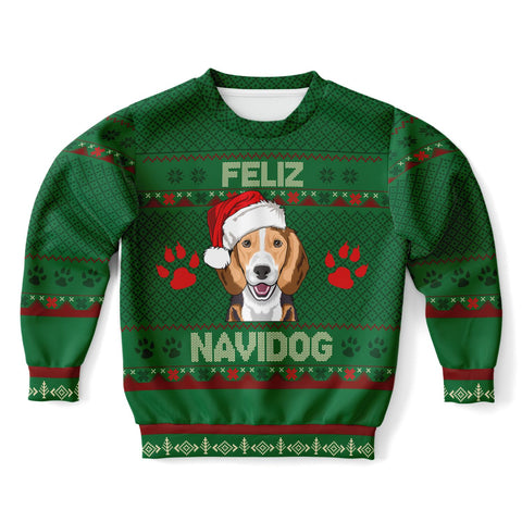 Feliz Navidog - Beagle - Athletic Kids/Youth Sweatshirt
