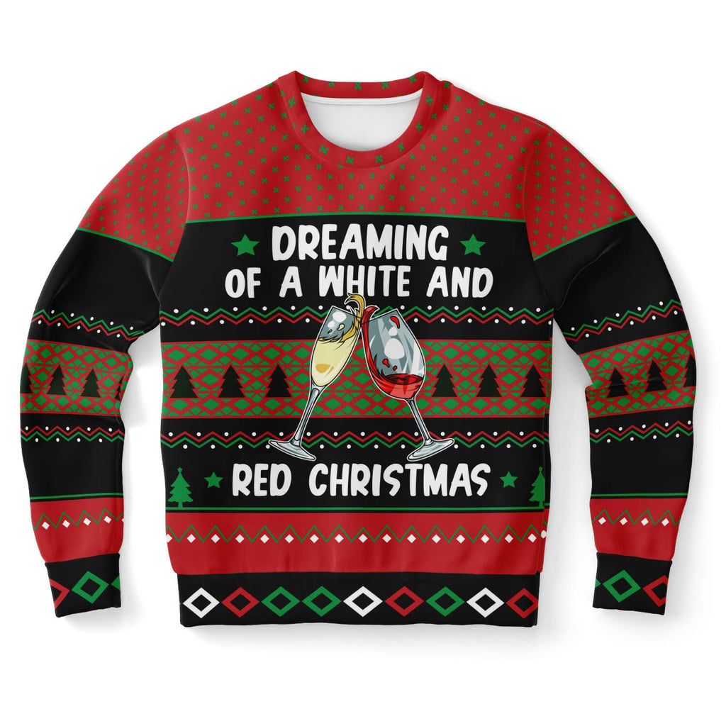 White and Red Christmas - Athletic Sweatshirt