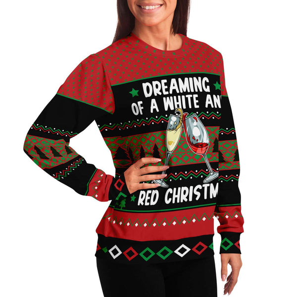 White and Red Christmas - Athletic Sweatshirt