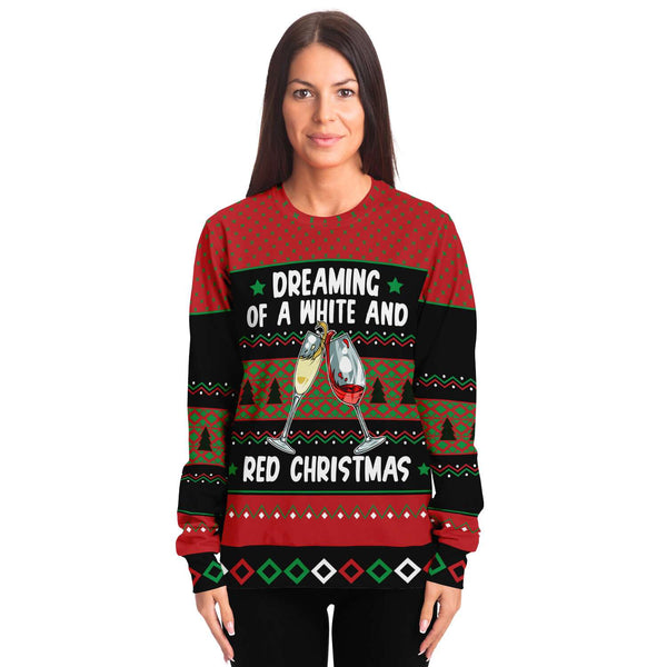 White and Red Christmas - Athletic Sweatshirt