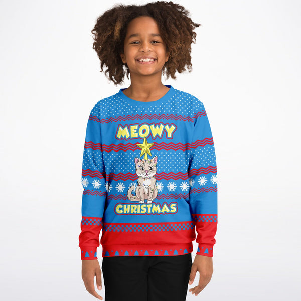 Meowy Christmas - Athletic Kids/Youth Sweatshirt
