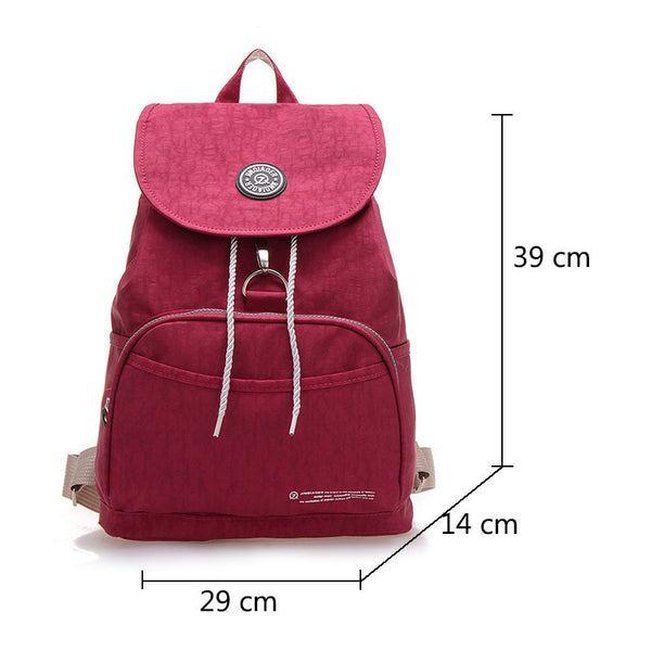 10 Colors Waterproof Nylon Backpack for Women
