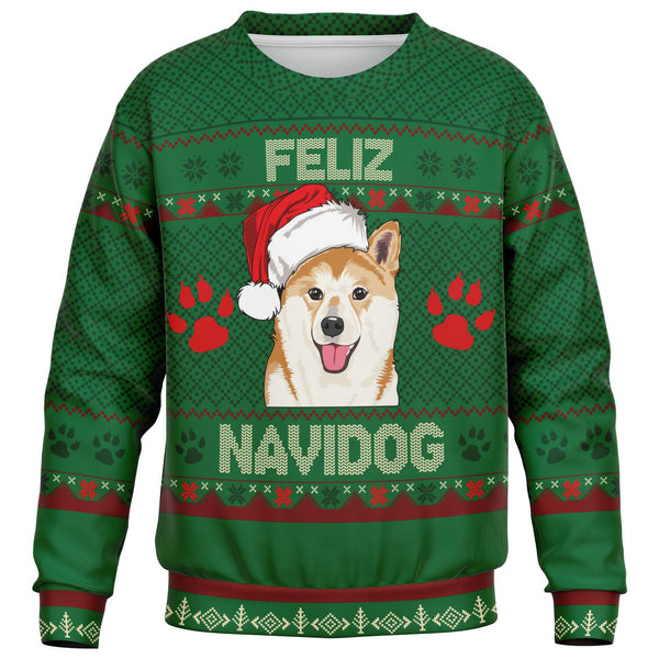 Feliz Navidog - Shiba Inu - Athletic Kids/Youth Sweatshirt
