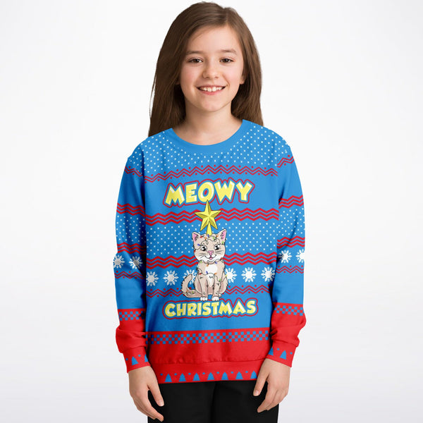 Meowy Christmas - Athletic Kids/Youth Sweatshirt