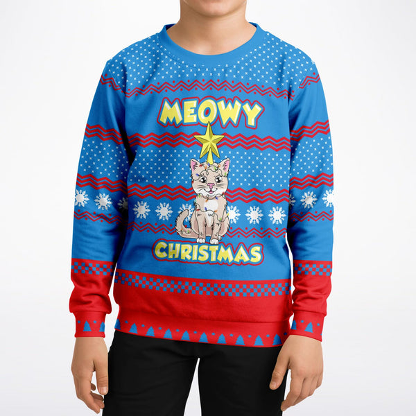 Meowy Christmas - Athletic Kids/Youth Sweatshirt