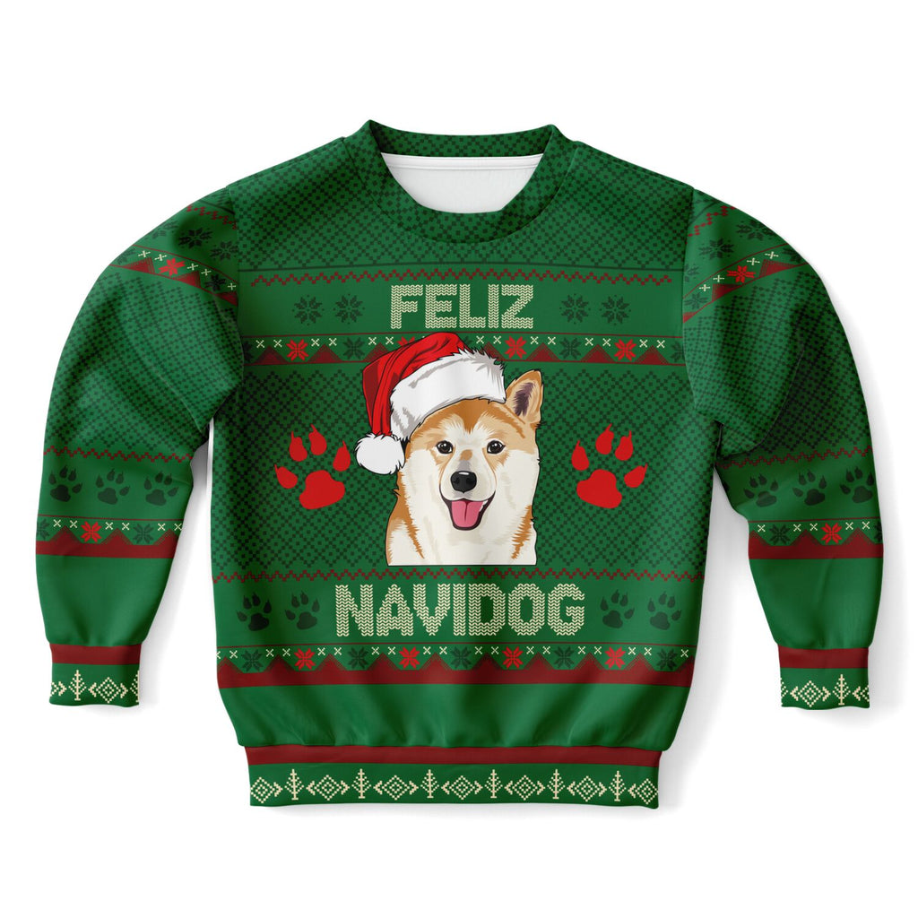 Feliz Navidog - Shiba Inu - Athletic Kids/Youth Sweatshirt