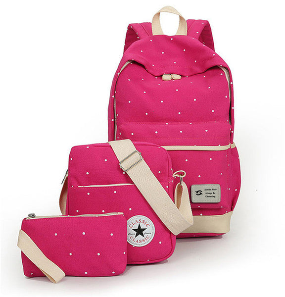Fresh Canvas Women Backpack - 3pcs/set